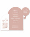 QR Code Tischaufsteller für Flyer in Rosé für Messe oder Geschäft